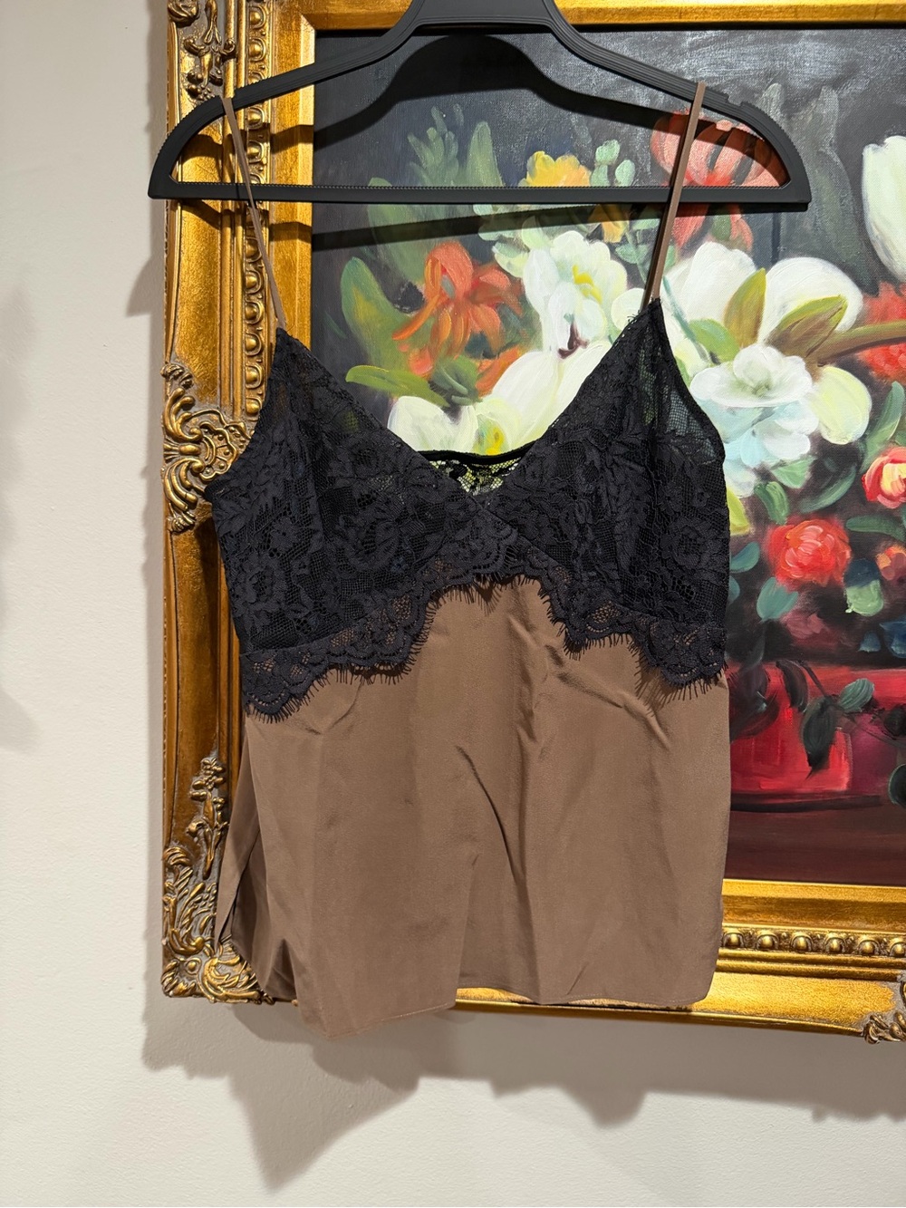 Rebecca Minkoff Black Lace with Brown Lining Cami